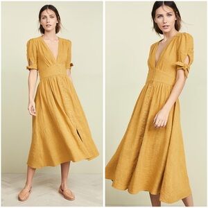 Free People Love Of My Life Orange Cotton Midi Dress